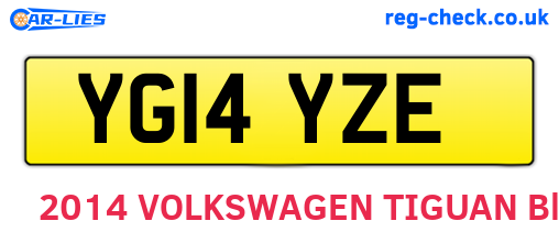 YG14YZE are the vehicle registration plates.