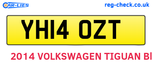 YH14OZT are the vehicle registration plates.
