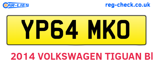 YP64MKO are the vehicle registration plates.