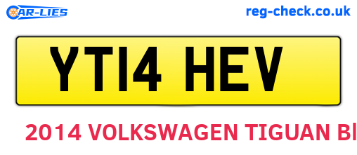 YT14HEV are the vehicle registration plates.