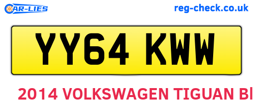 YY64KWW are the vehicle registration plates.