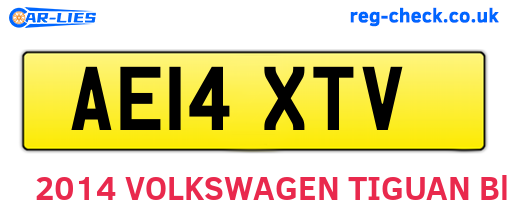 AE14XTV are the vehicle registration plates.
