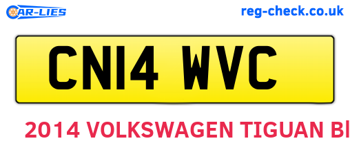 CN14WVC are the vehicle registration plates.
