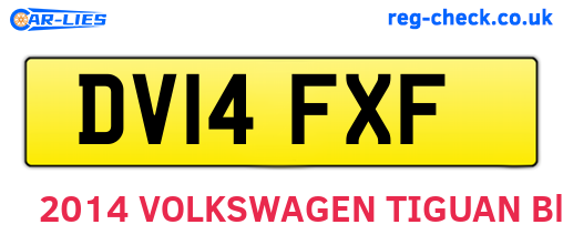 DV14FXF are the vehicle registration plates.