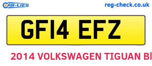 GF14EFZ are the vehicle registration plates.