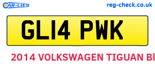 GL14PWK are the vehicle registration plates.