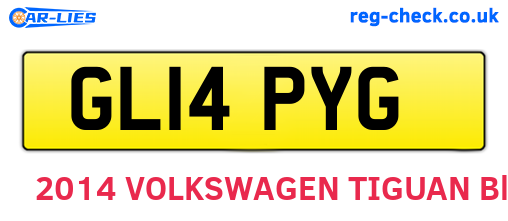 GL14PYG are the vehicle registration plates.