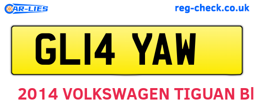 GL14YAW are the vehicle registration plates.
