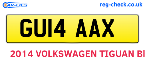 GU14AAX are the vehicle registration plates.