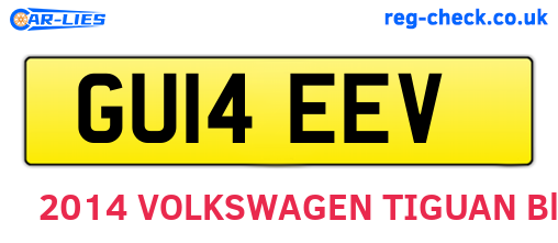 GU14EEV are the vehicle registration plates.