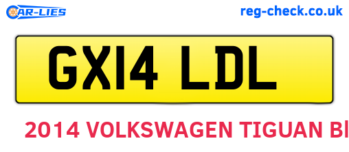 GX14LDL are the vehicle registration plates.