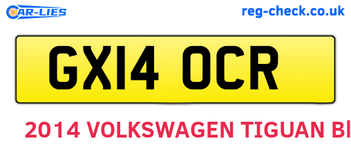 GX14OCR are the vehicle registration plates.