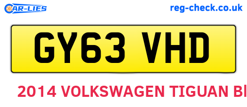 GY63VHD are the vehicle registration plates.