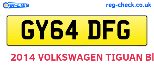 GY64DFG are the vehicle registration plates.