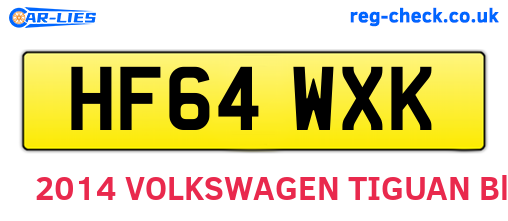HF64WXK are the vehicle registration plates.