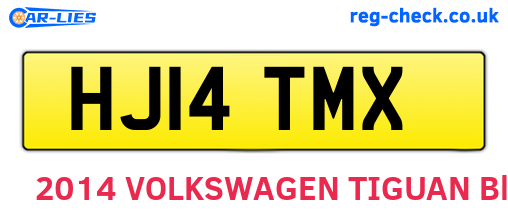 HJ14TMX are the vehicle registration plates.