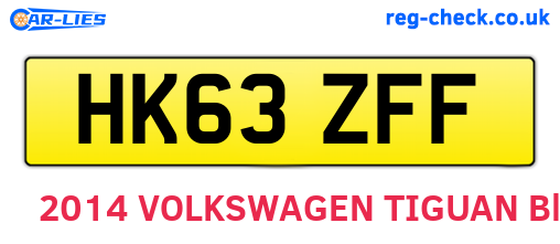 HK63ZFF are the vehicle registration plates.