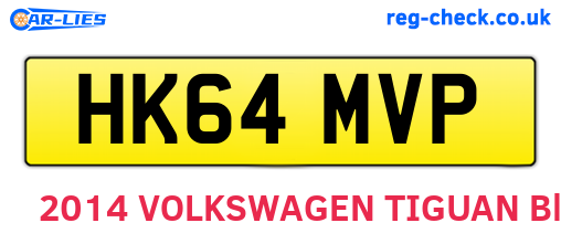 HK64MVP are the vehicle registration plates.