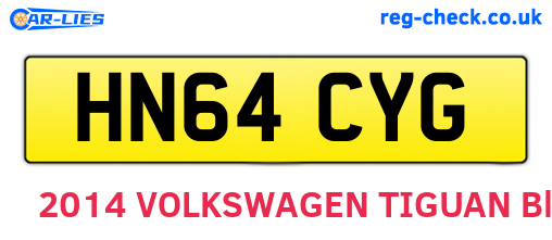 HN64CYG are the vehicle registration plates.