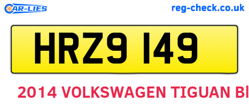 HRZ9149 are the vehicle registration plates.