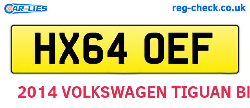 HX64OEF are the vehicle registration plates.