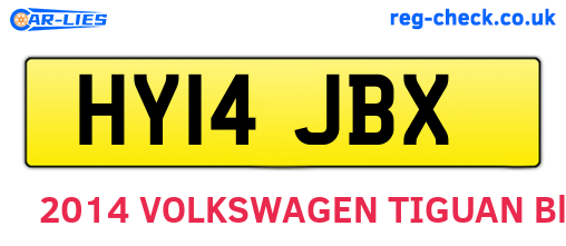 HY14JBX are the vehicle registration plates.