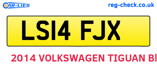 LS14FJX are the vehicle registration plates.