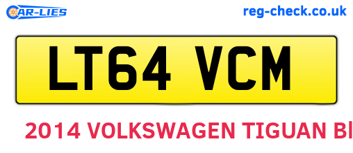 LT64VCM are the vehicle registration plates.