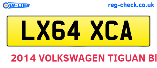 LX64XCA are the vehicle registration plates.