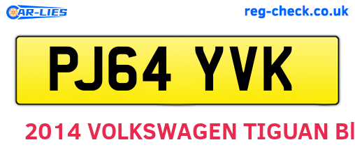 PJ64YVK are the vehicle registration plates.