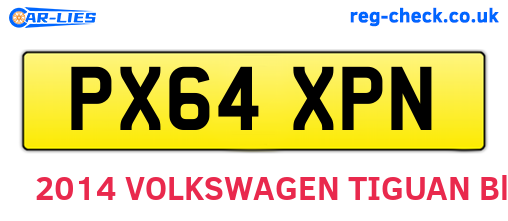 PX64XPN are the vehicle registration plates.