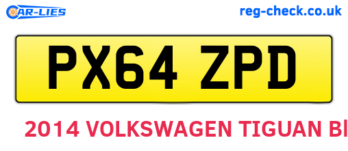 PX64ZPD are the vehicle registration plates.