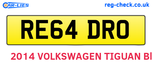 RE64DRO are the vehicle registration plates.