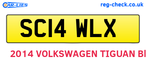 SC14WLX are the vehicle registration plates.