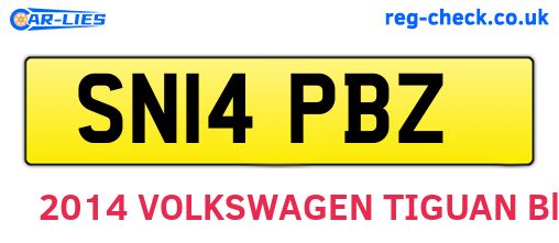 SN14PBZ are the vehicle registration plates.