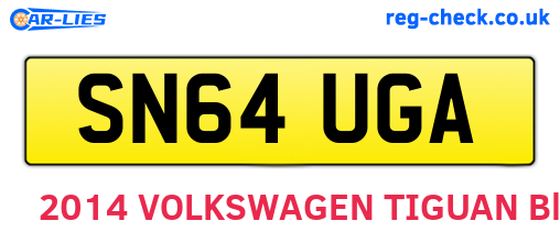 SN64UGA are the vehicle registration plates.