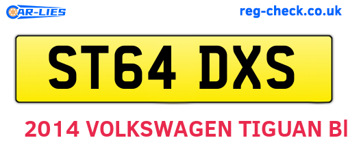 ST64DXS are the vehicle registration plates.