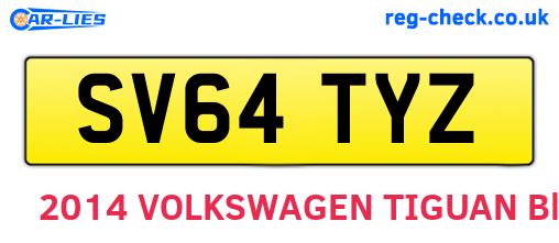 SV64TYZ are the vehicle registration plates.