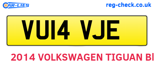 VU14VJE are the vehicle registration plates.