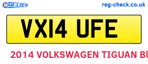 VX14UFE are the vehicle registration plates.