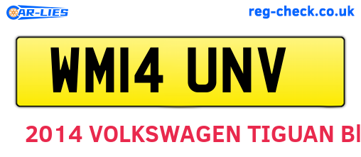 WM14UNV are the vehicle registration plates.