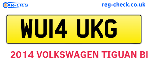 WU14UKG are the vehicle registration plates.