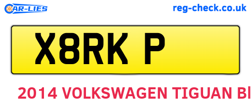 X8RKP are the vehicle registration plates.