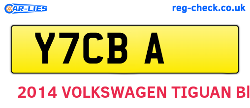 Y7CBA are the vehicle registration plates.
