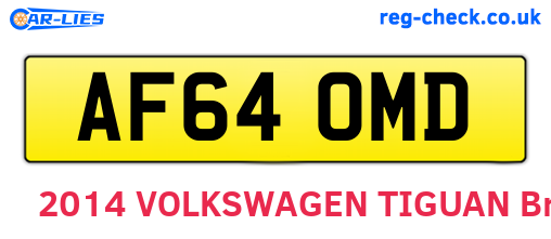 AF64OMD are the vehicle registration plates.