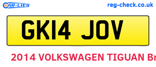 GK14JOV are the vehicle registration plates.