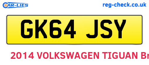 GK64JSY are the vehicle registration plates.