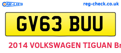 GV63BUU are the vehicle registration plates.