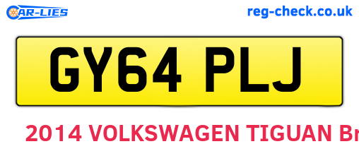 GY64PLJ are the vehicle registration plates.