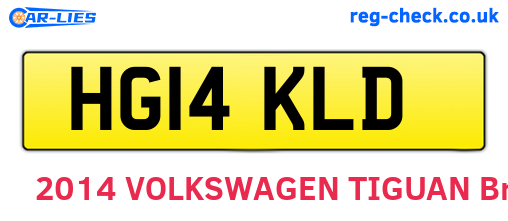 HG14KLD are the vehicle registration plates.